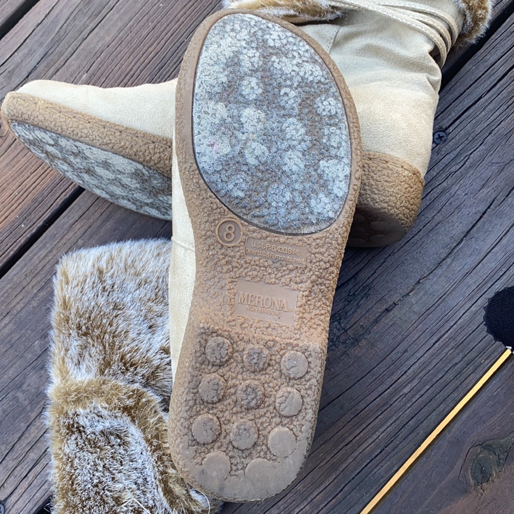 Faux Fur Merona Winter BootsColor: Cream-Tan Size: 8 - Picture 4 of 7